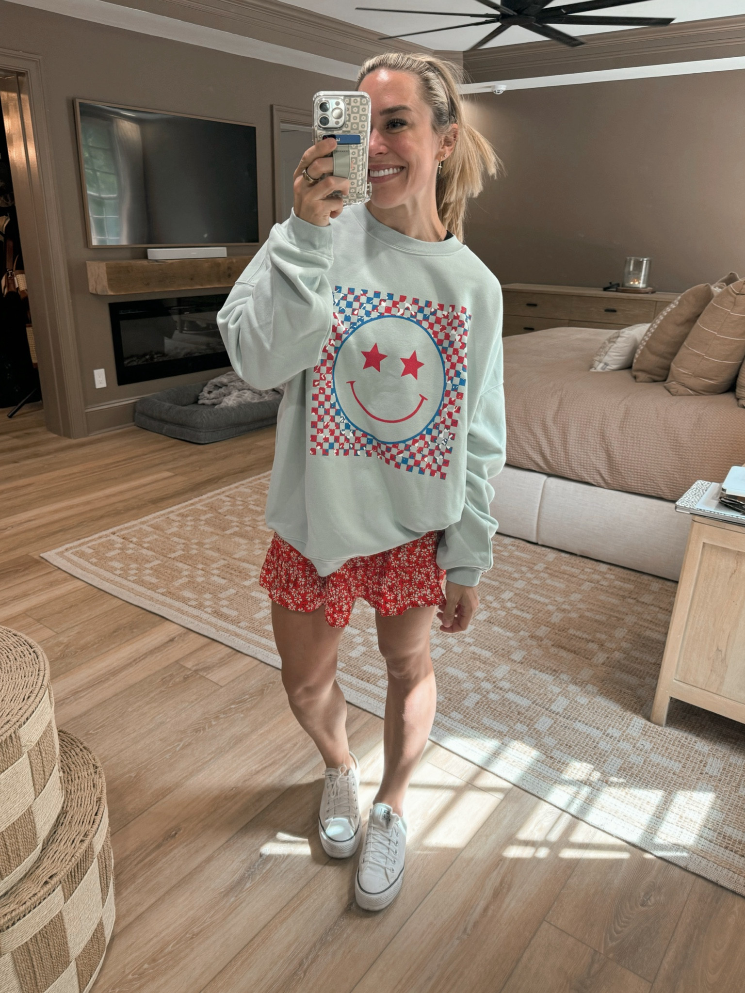 Oversized crew & the best floral SKORT — in the S skort & XL crew for an oversized fit! Today is PINK LILY SALE DAY🌿✨🤍 take an extra 30% off w/ my code HOLLEY30🫶🏼 so many cutie finds for summer!! 

Cute outfit / date night / wedges / ootd / outfit inspo / Holley Gabrielle 

#LTKFindsUnder50 #LTKSeasonal #LTKSaleAlert