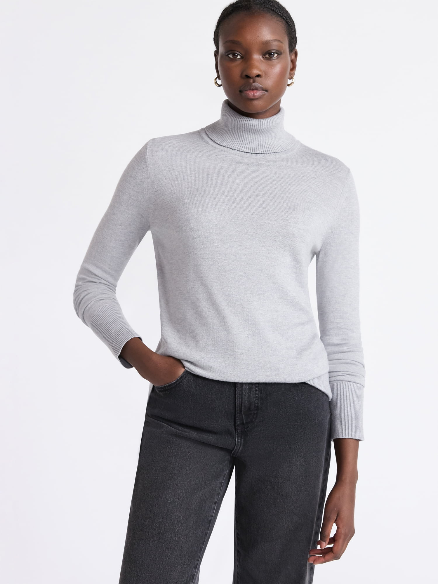 Free Assembly Women's Cozy Yarn Turtleneck Sweater with Long Sleeves, Sizes XS-XXL | Walmart (US)