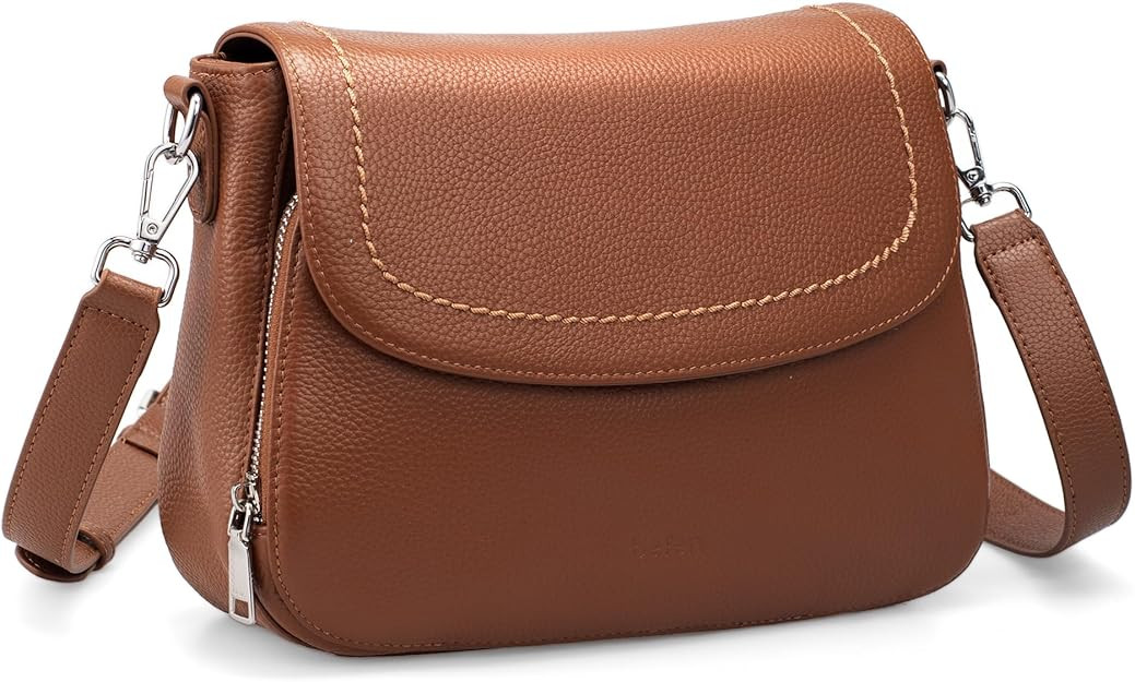 befen Genuine Leather Crossbody Bags for Women with Built in RFID Wallet Medium Womens Saddle Bag... | Amazon (US)