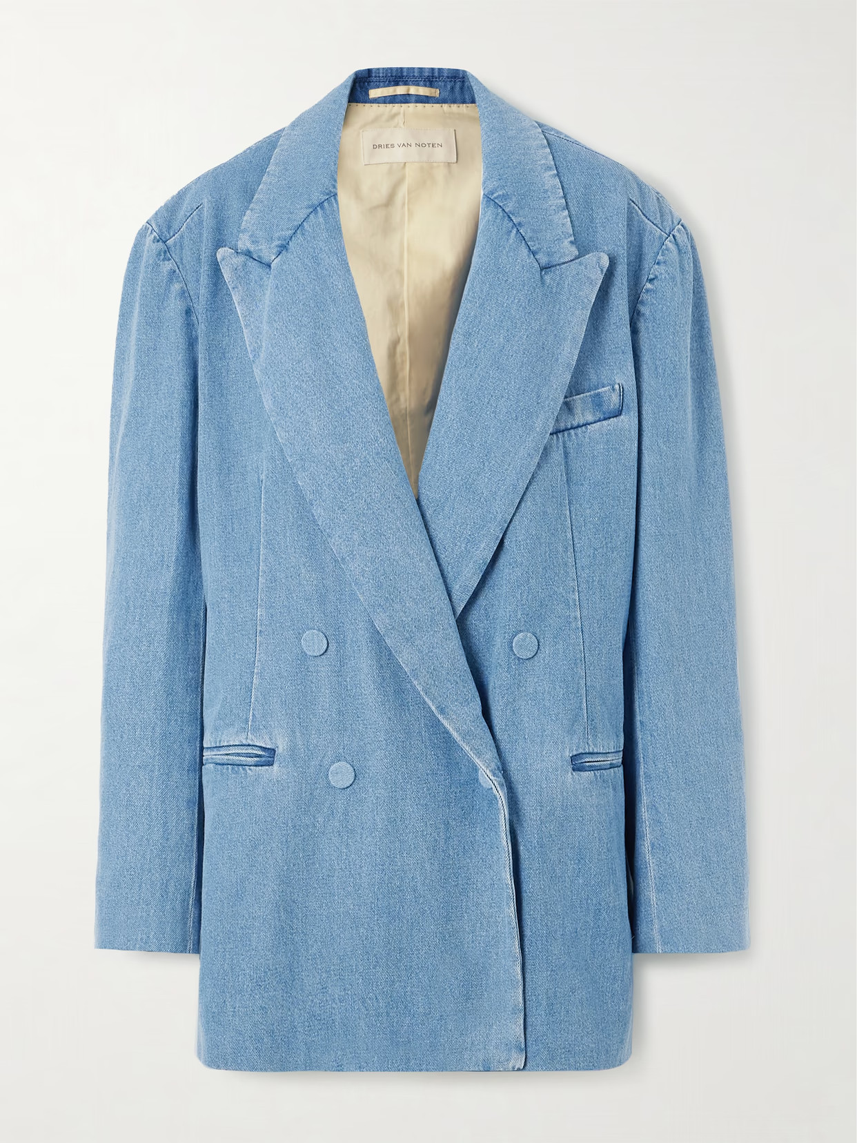 Dries Van Noten - Oversized Double-breasted Denim Blazer - Blue - x small | NET-A-PORTER APAC