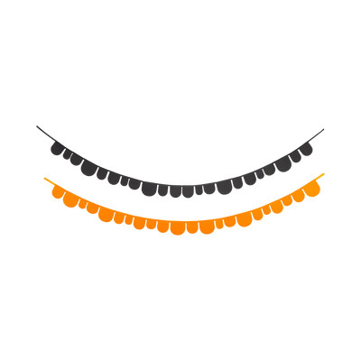 Orange & Black Scalloped Felt Banner Set | My Mind's Eye
