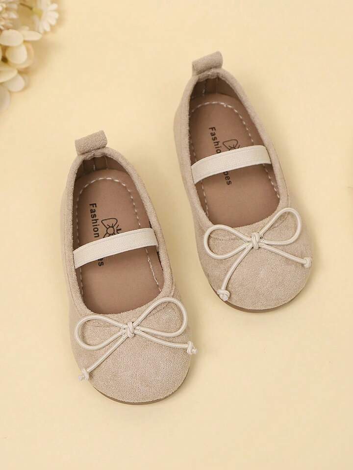 1 Par De Bailarinas Casuales De Estilo Princesa Con Lazo Para Niñas, Suaves Y Antideslizantes, Adecuadas Para Uso Escolar, Primavera Y Verano | SHEIN