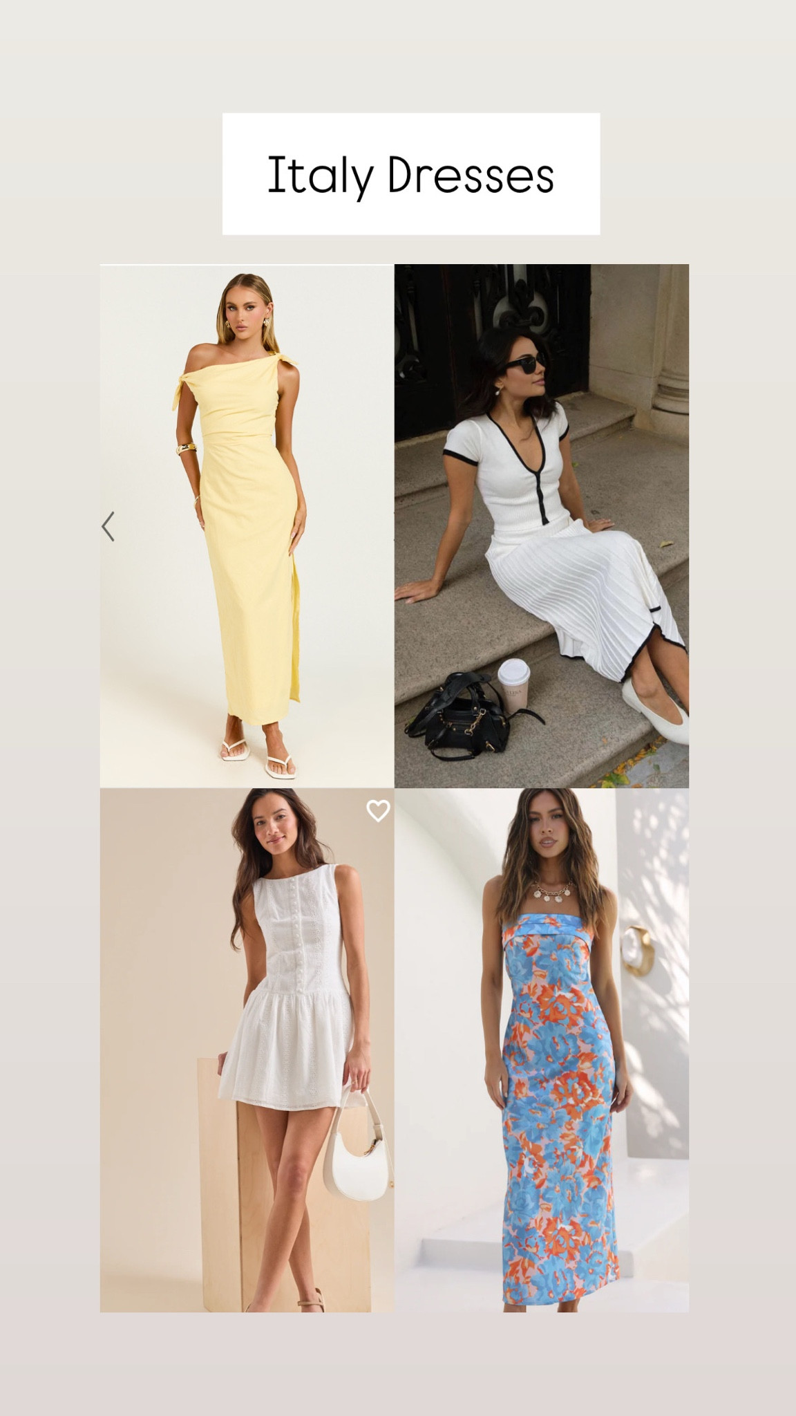 Ordering some Italy outfits! 🍋🚙

Dress
Europe trip
Italy
Rome
Comfort
Spring fashion 
Vacation 