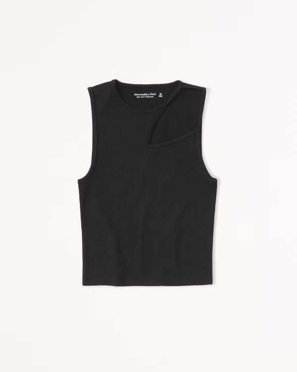 Women's Seamless Rib Fabric Cutout Tank | Women's Clearance | Abercrombie.com | Abercrombie & Fitch (US)