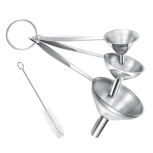 Small Funnels for Filling Bottles, 3 Pcs Stainless Steel Kitchen Funnel Set, Food Grade Mini Meta... | Amazon (US)