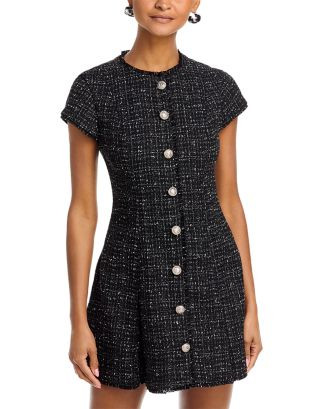 Speckled Tweed Pleated Mini Dress | Bloomingdale's (US)
