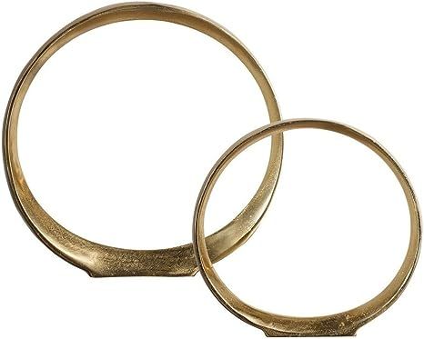 Amazon.com: Uttermost Jimena 2 Piece Ring Sculpture Set in Gold : Home & Kitchen | Amazon (US)