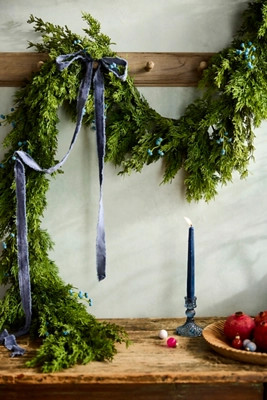 Faux Blue Berries Evergreen Garland, 108” | Anthropologie (US)
