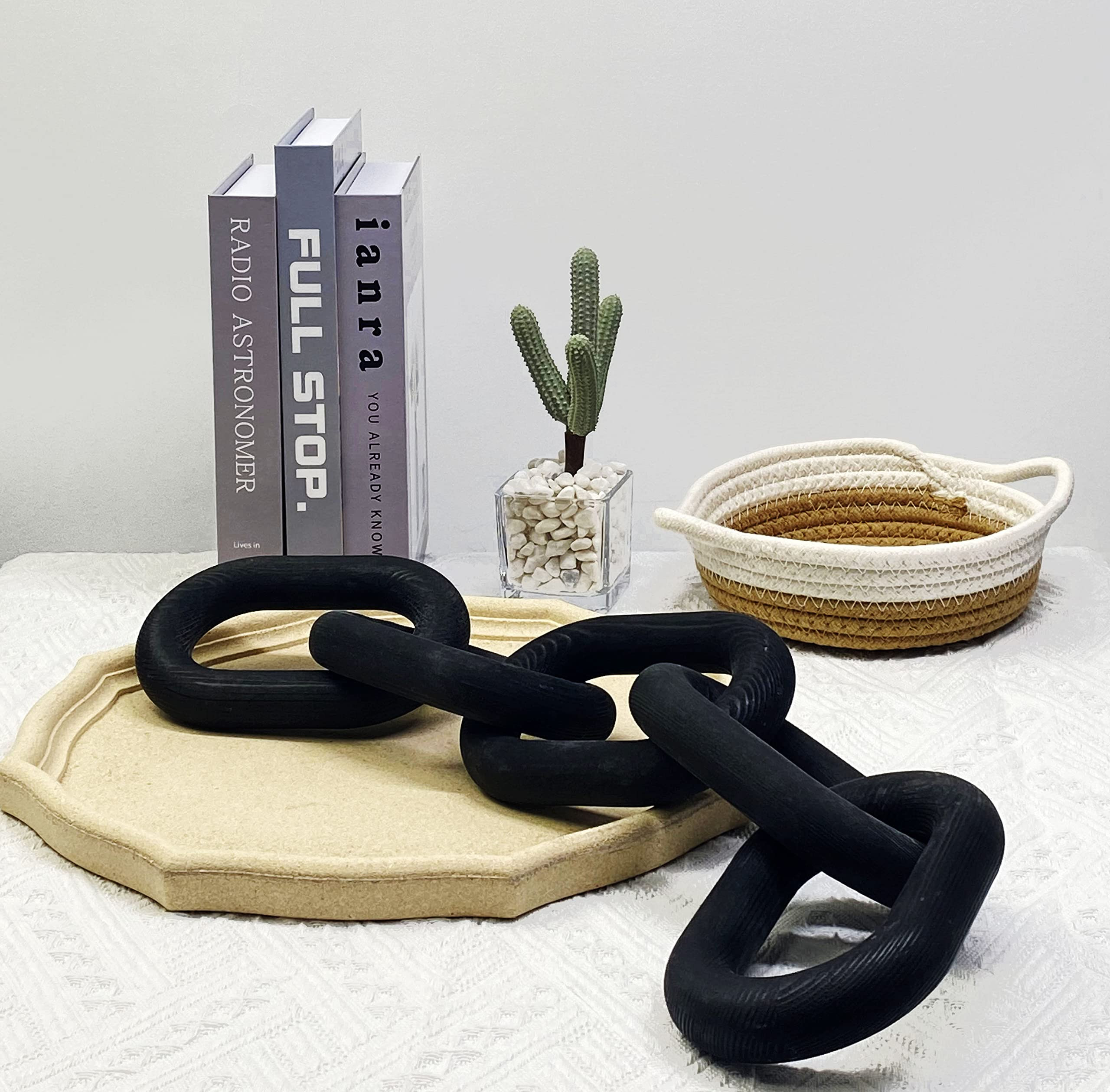 Wood Chain Link Decor - 18.9 Inches Length Aesthetic Room Decor, 5-Link Wood Chain Boho Decor for... | Amazon (US)