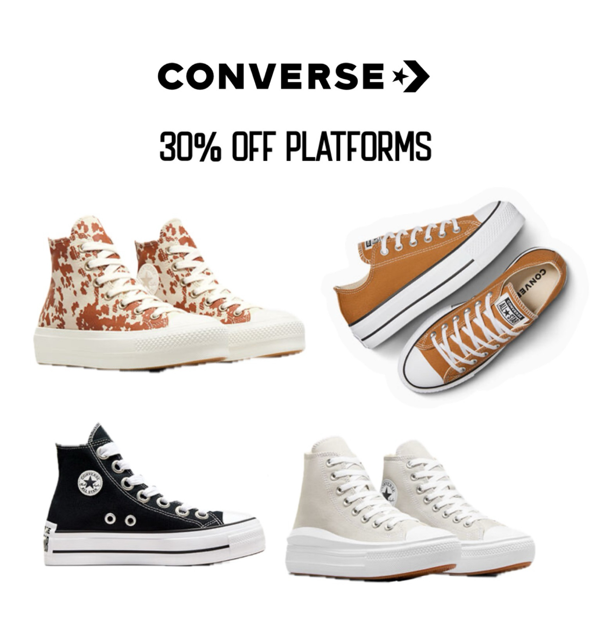 Converse platforms are 30% off 

#LTKShoeCrush #LTKSaleAlert #LTKFindsUnder100