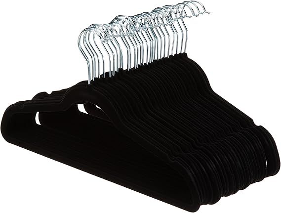 AmazonBasics Velvet Suit Hangers - 30-Pack, Black | Amazon (US)