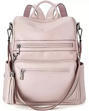 Telena Womens Backpack Purse Vegan Leather Large Travel Backpack College  Shoulder Bag with Tassel