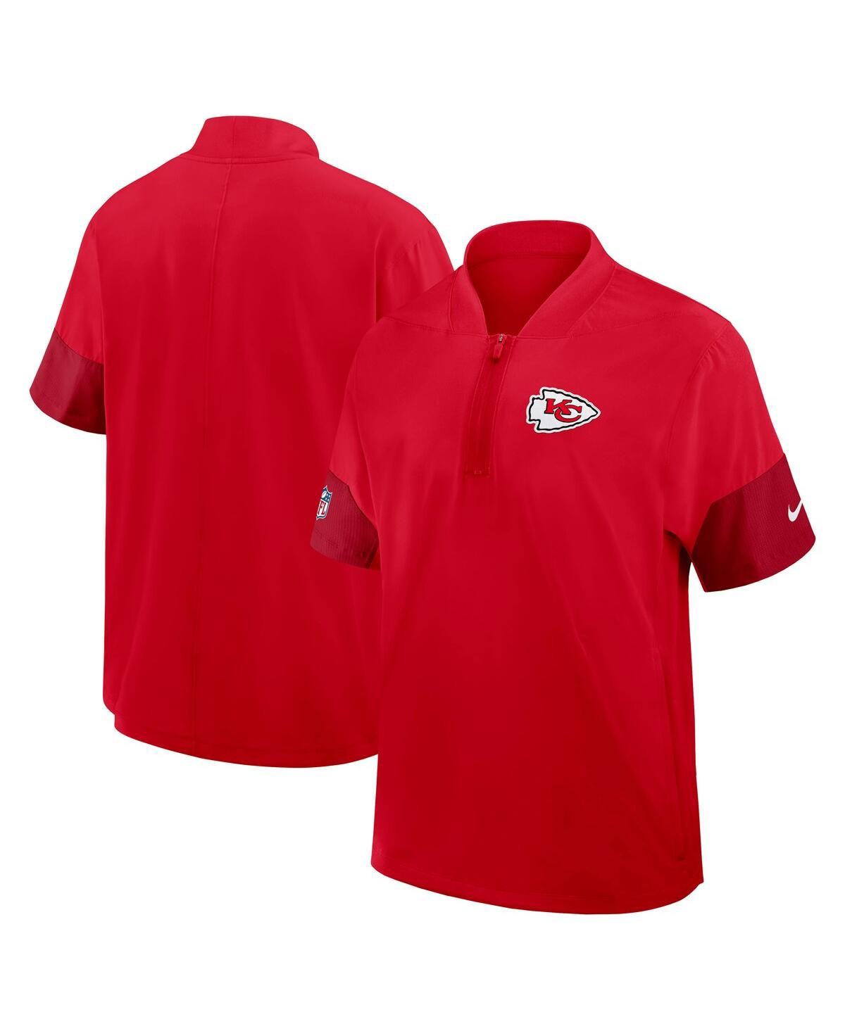 Nike Men's Red Kansas City Chiefs Sideline Short Sleeve Quarter-Zip Performance Coach Jacket - Red | Macy's