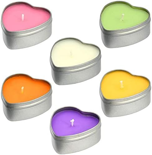 DEYBBY Scented Soywax Tea Light Candles, Big Size Heart Shaped Aromatherapy Candle - 6 Hours Burn... | Amazon (US)