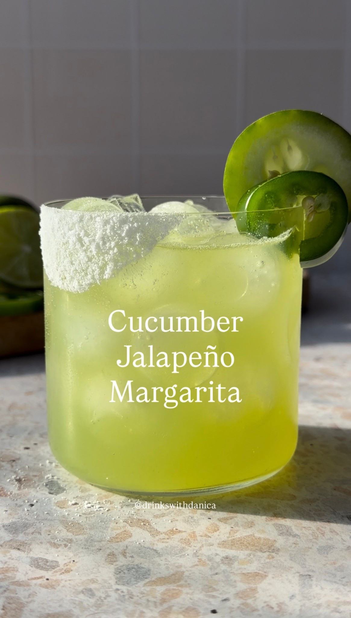 Cucumber Jalapeño Margarita 

Follow me on Instagram and TikTok @drinkswithdanica for this recipe and more 