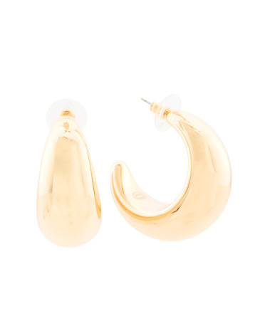 Bold Gold Domed Hoop Earrings | TJ Maxx