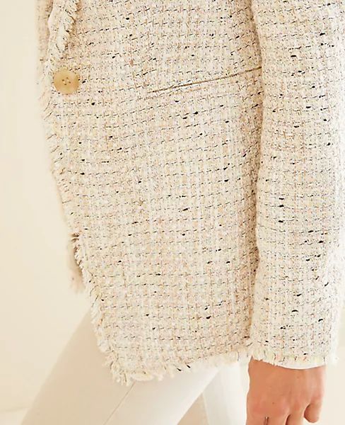 Fringe Tweed Shawl Collar Jacket | Ann Taylor (US)
