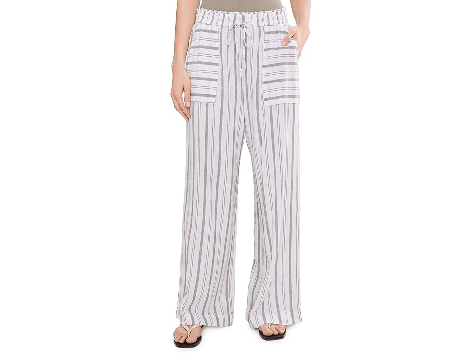 Splendid Stella Linen Trim Pants Women's Clothing Eucalyptus/White: LG (Women's 10-12) One Size | Zappos.com