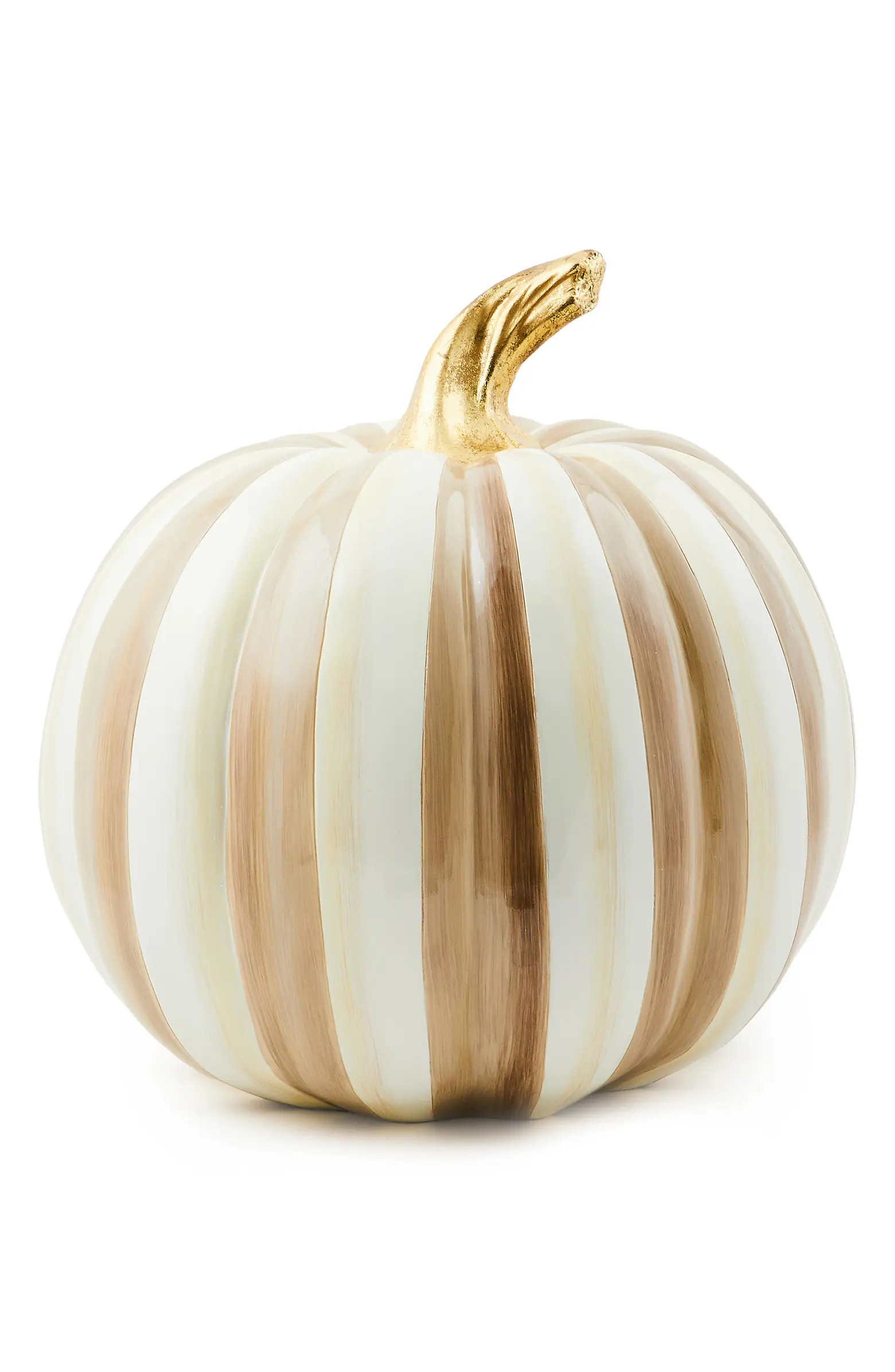 MACKENZIE CHILDS Mocha Stripe Medium Pumpkin | Nordstrom | Nordstrom