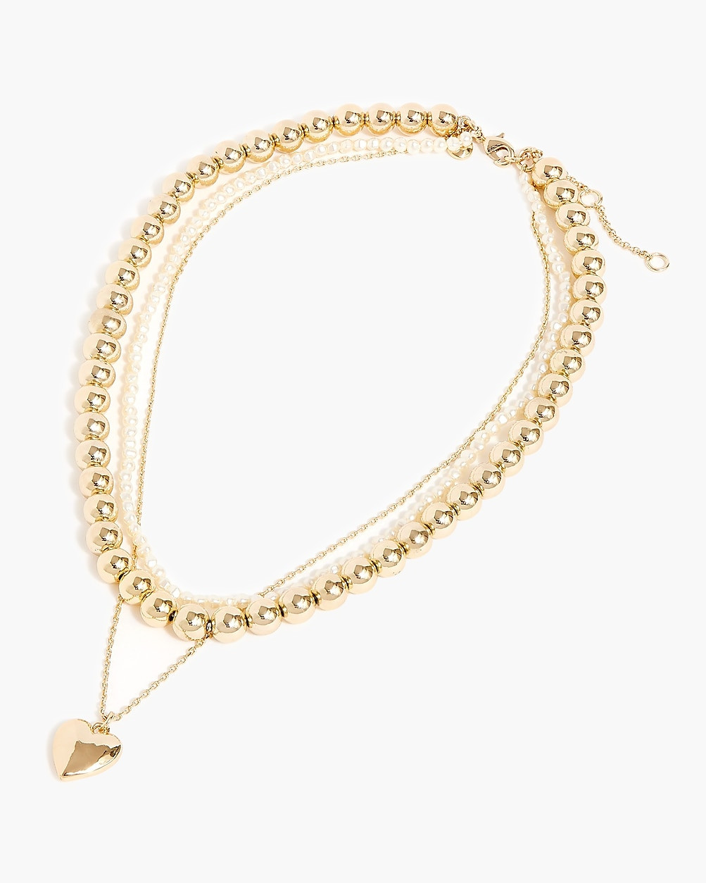 Triple-chain heart pendant necklace | J.Crew Factory