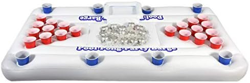 GoPong Original Pool Party Barge Floating Beer Pong Table with Cooler, White, 6-Feet | Amazon (US)