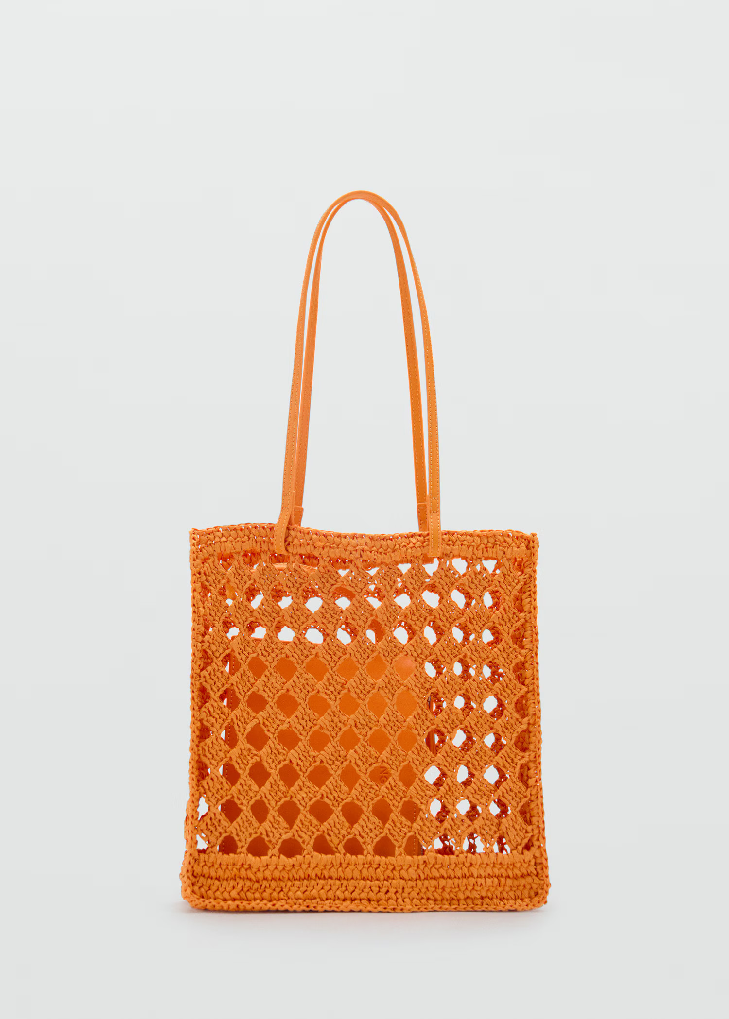 Natural fibre openwork shopper bag - Women | MANGO United Kingdom | MANGO (UK)