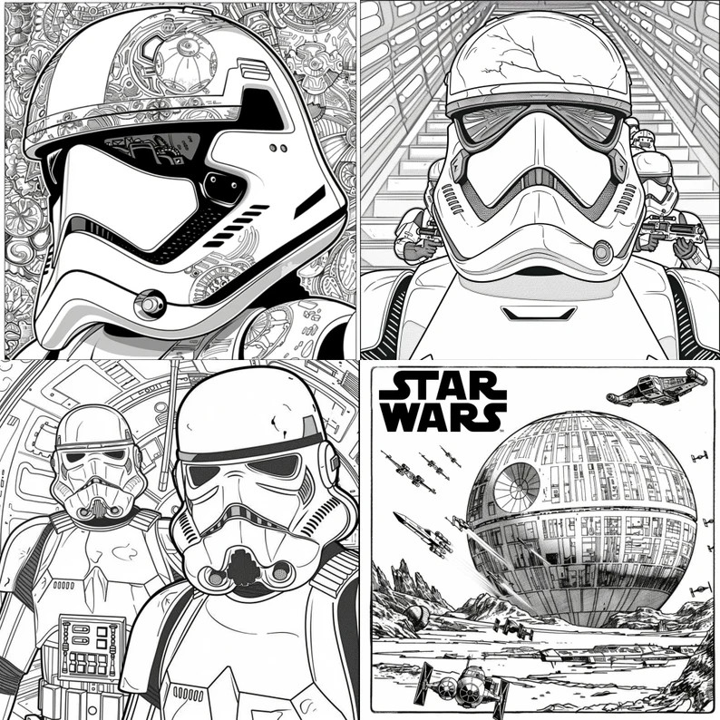 100+ Star Wars Coloring Pages - Etsy | Etsy (US)