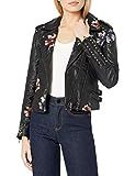 [blanknyc] Women's Black Vegan Leather Floral Embroidered Jacket, As You Wish, X-Small | Amazon (US)
