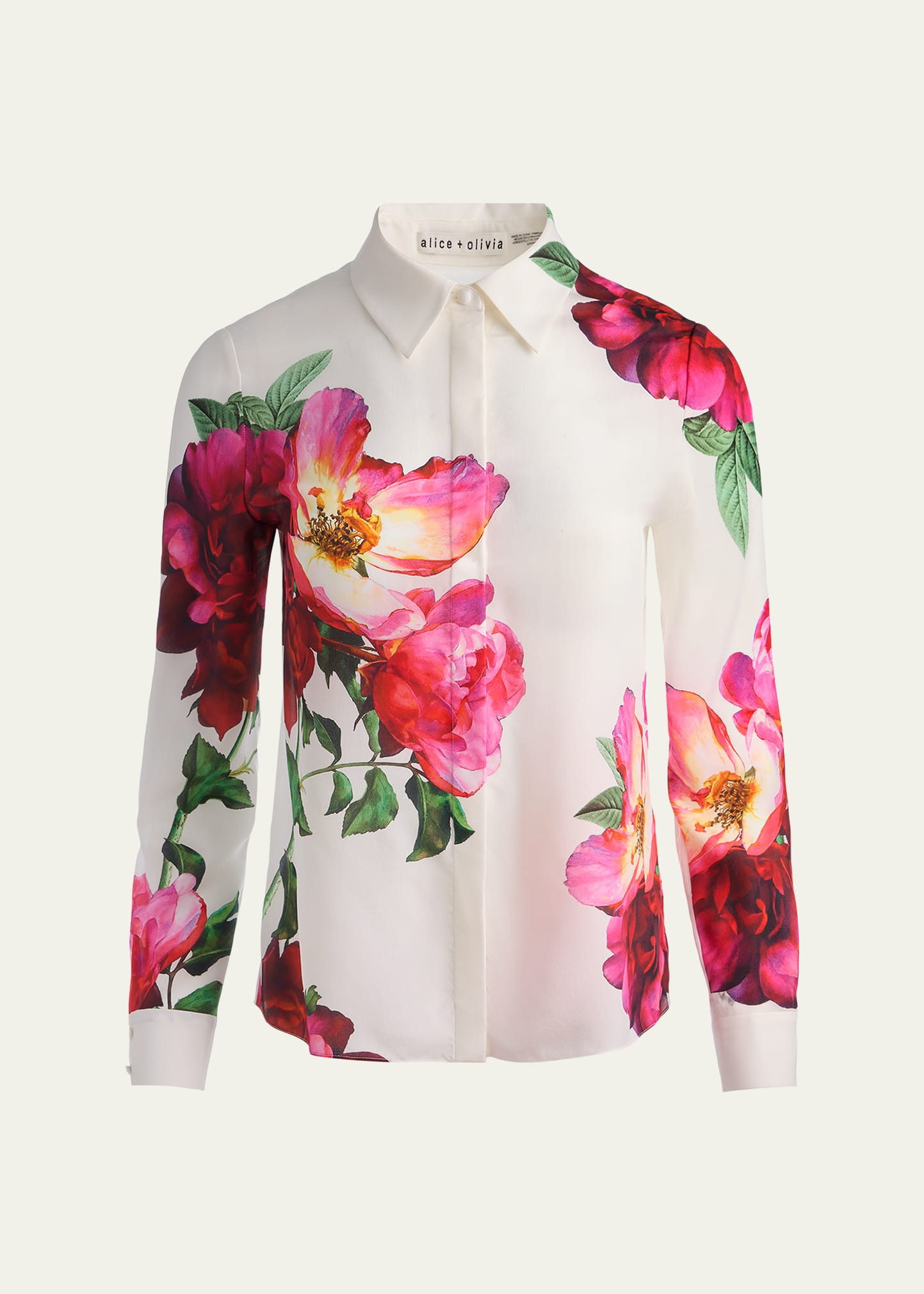 Alice + Olivia Empress Willa Placket Top | Bergdorf Goodman