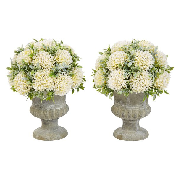 Pure Garden Faux Foliage – Tall Plastic Greenery Arrangement with Glitter and Decorative Urns (... | Walmart (US)