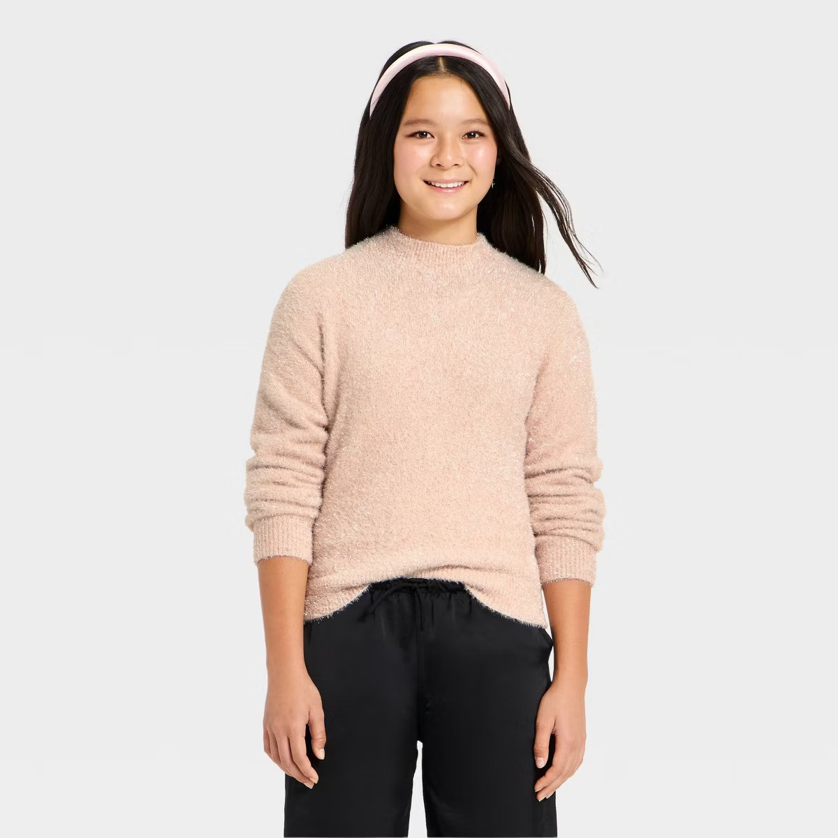 Girls' Mock Neck Lurex Sweater - art class™ | Target