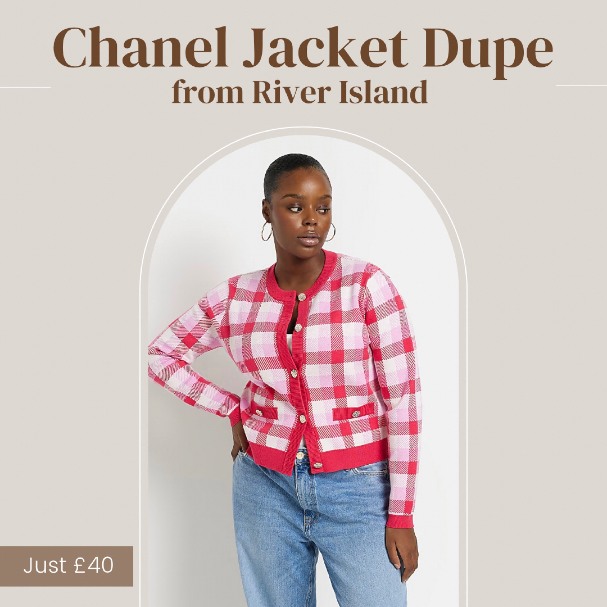 chanel pink cardigan dupe