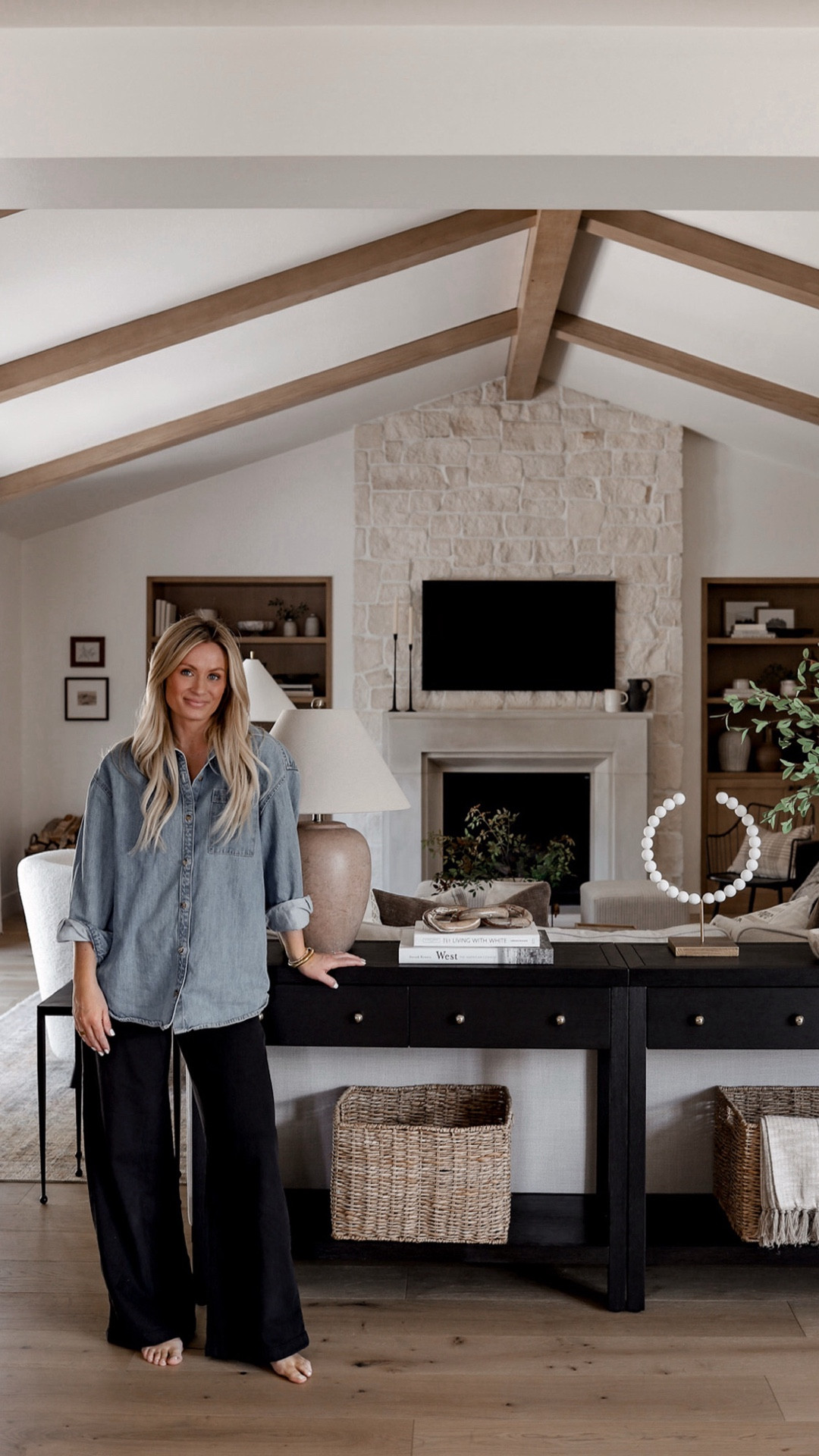 
I styled the @jossandmain Celine 2-Drawer Console Table styled two ways! As a sofa table, it adds just the right amount of structure and storage. Then in our entryway, it creates that effortlessly pulled-together first impression with lighting, seasonal greenery, and a few collected accents.

It’s one of those versatile pieces that works beautifully in a small space on its own — or place two side-by-side for a more substantial look in a larger room. Love finding pieces that can move with us and still feel timeless wherever they land.

Shop the Celine Console Table and all of my @jossandmain furniture and decor favorites with the links below! #jossandmainpartner #jossandmainedit #myjossandmain 

#LTKHome #LTKSeasonal