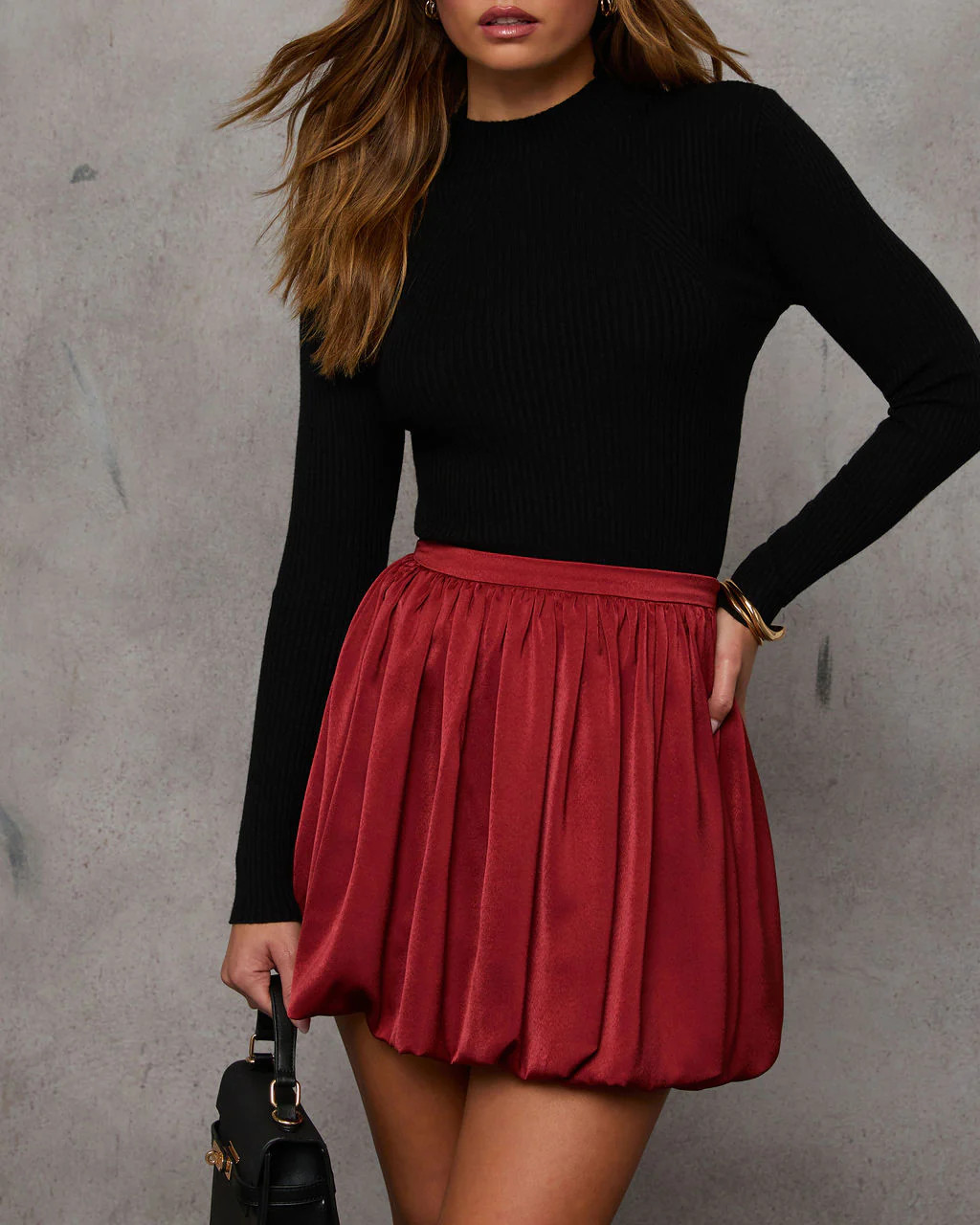 Daisey Satin Bubble Mini Skirt | VICI