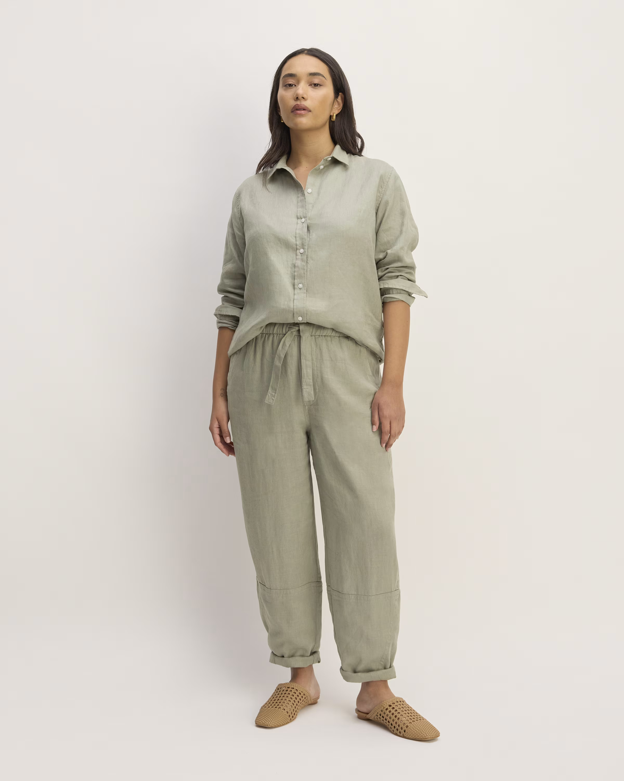 The Linen Pull-On Barrel Pant | Everlane