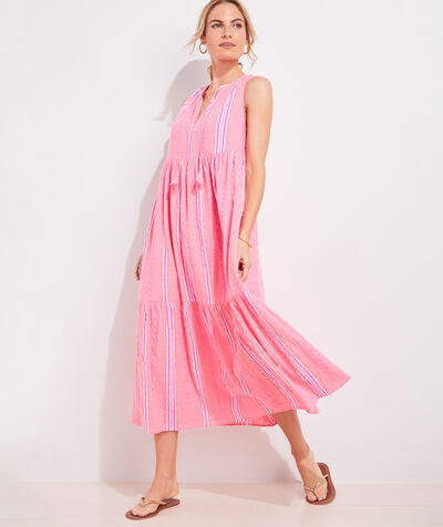 Striped Neon Pop Tiered Breezy Maxi | vineyard vines