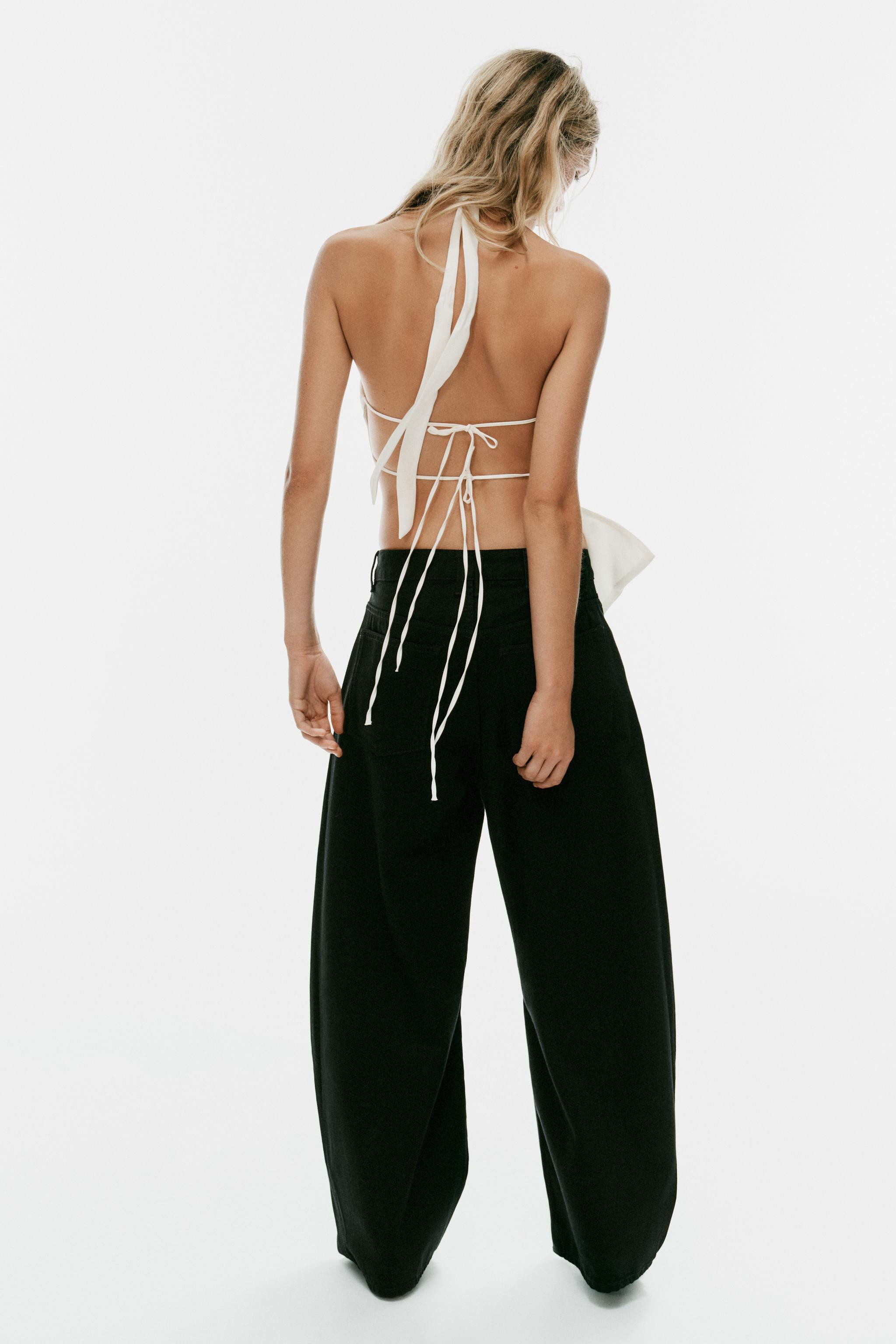 ASYMMETRIC SATIN HALTER TOP | Zara US