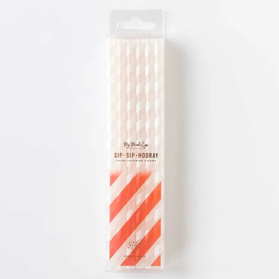 Color Changing Straws, Acrylic Red & White Reusable Party Straws, Set of 12 | Etsy (US)