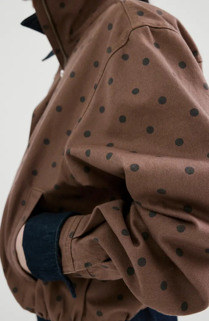 Cazadora Dot Print Denim Bomber Jacket | Nordstrom