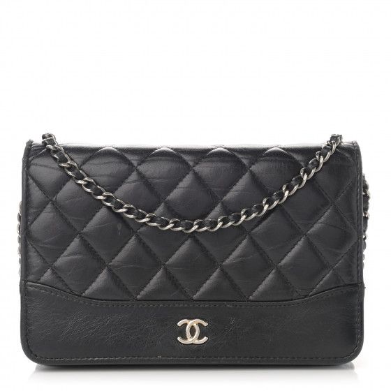 CHANEL Aged Calfskin Quilted Gabrielle Wallet On Chain WOC Black | FASHIONPHILE | FASHIONPHILE (US)