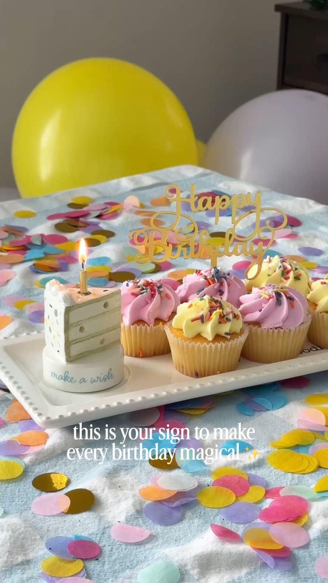 Just balloons, cupcakes, confetti and this adorable light up sitter and you have magical memories for every birthday celebration ✨🧁

because the little things = the big things

#LTKHome