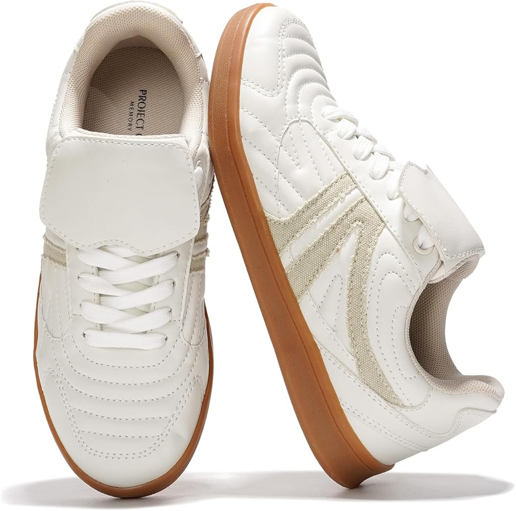 Project Cloud Leather Womens Sneakers - Memory Foam Casual Sneakers for Women Footwear Lace Up Wo... | Amazon (US)