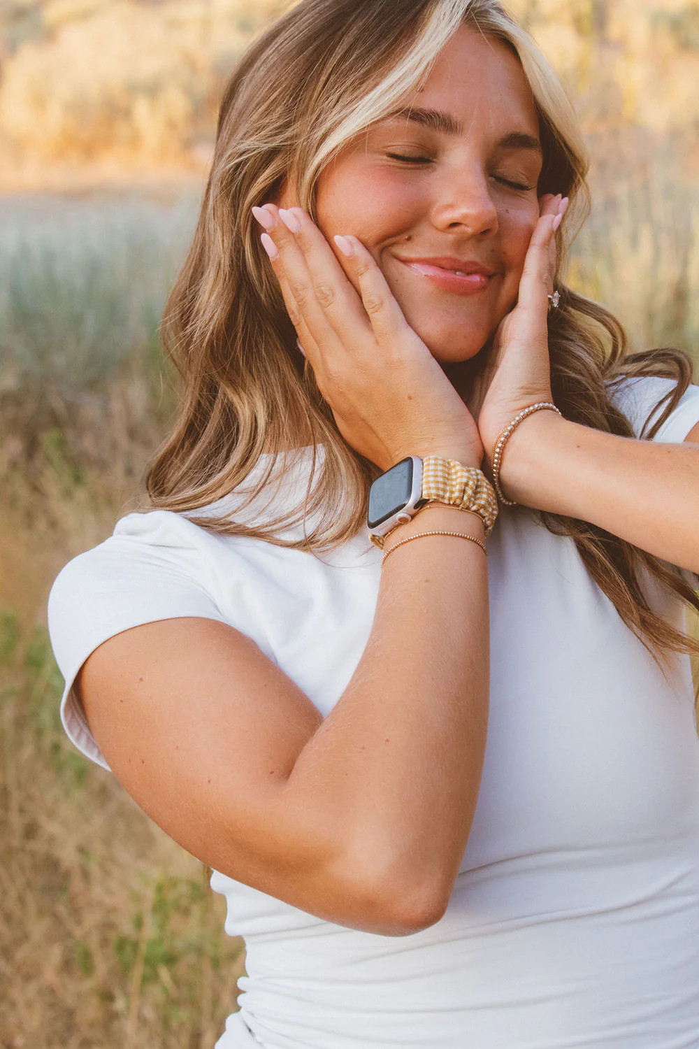 Mustard Gingham Watch Band | Shop Andi