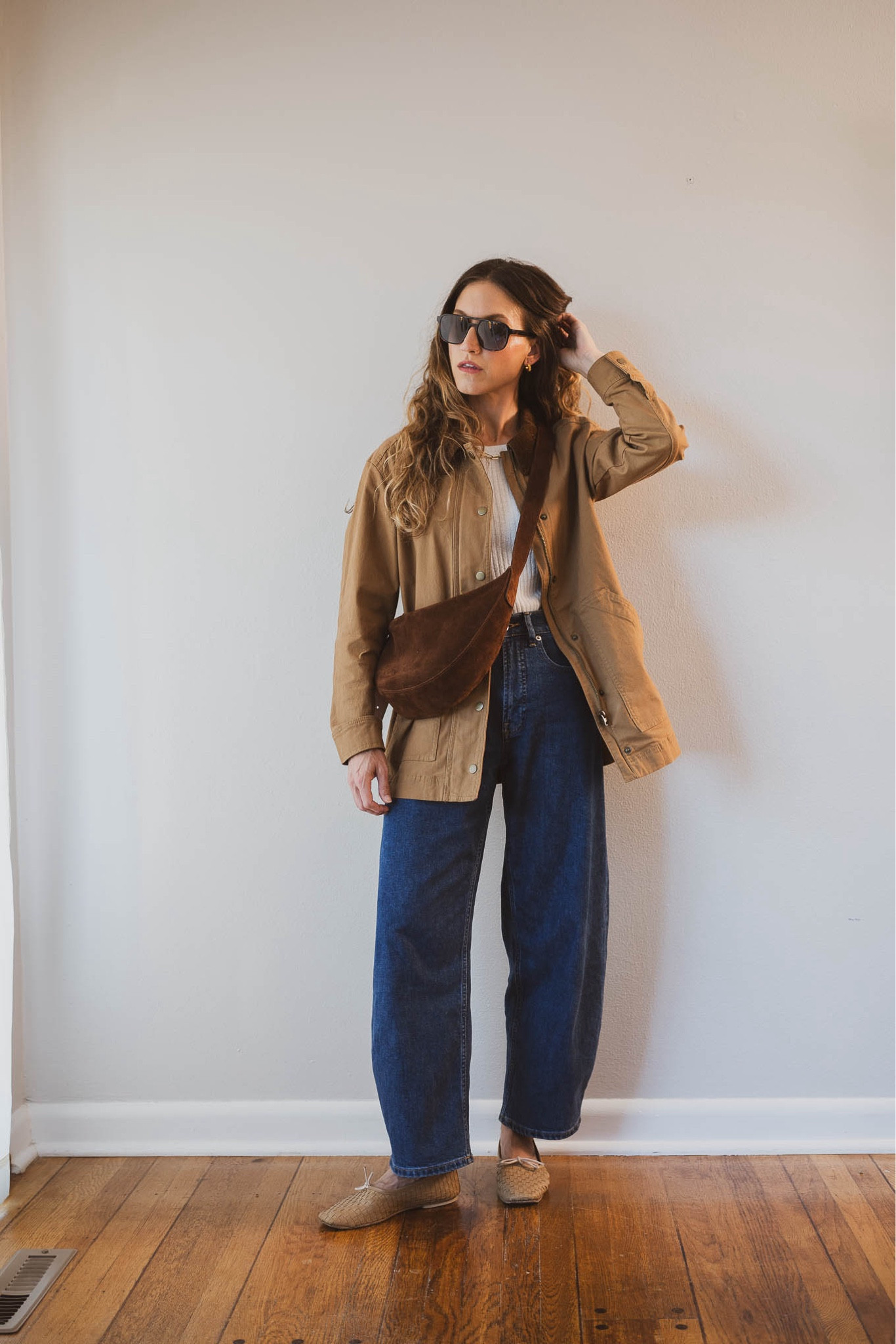 Fall Capsule: Day Twenty-One

Everlane sweater, XS, TTS. Old Navy jacket, XS, TTS but size up if you plan to layer with sweaters. Everlane jeans, 24, TTS. Frēda Salvador flats, TTS, STITCHANDSALT15 for 15% off. Madewell bag. Quince sunglasses. Lola Paperclip Necklace from Sheena Marshall Jewelry, STITCHANDSALT for $10 off  

#LTKFindsUnder100 #LTKOver40 #LTKSeasonal