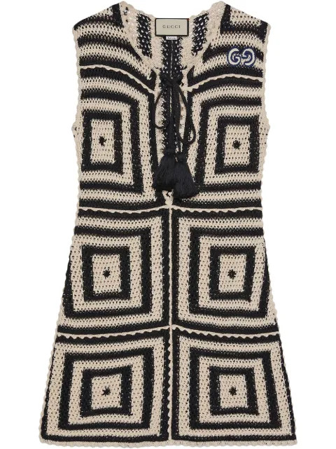 crochet-knit short dress | Farfetch (US)