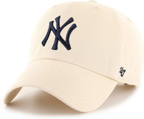 '47 MLB Unisex-Adult Clean Up Adjustable Hat Cap One Size Fits All (New York Yankees Natural) | Amazon (US)
