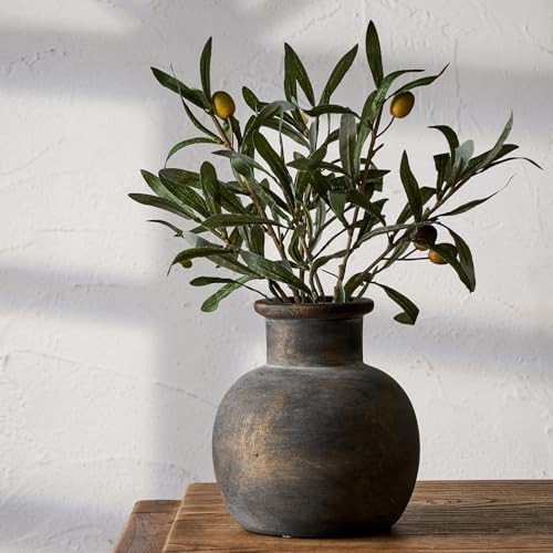 SIDUCAL Ceramic Rustic Farmhouse Vase | 6 Inch Pottery Decorative Flower | Boho | Terracotta Vase... | Amazon (US)