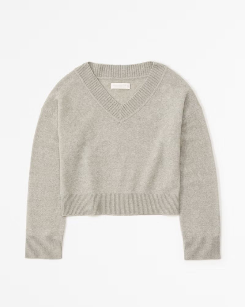 Women's Merino Wool-Blend V-Neck Sweater | Women's New Arrivals | Abercrombie.com | Abercrombie & Fitch (US)