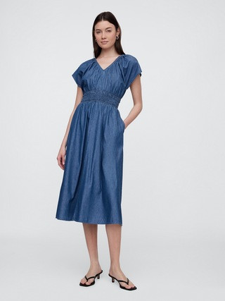 Smocked V-Neck Maxi Dress | Gap Factory