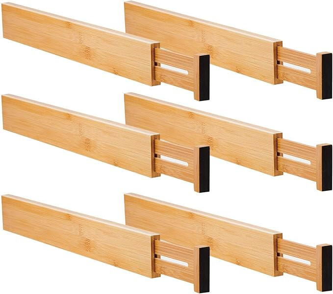Adjustable Bamboo Drawer Dividers, Expandable Drawer Organizer (16.8-21.8 in) for Kitchen, Bedroo... | Amazon (CA)
